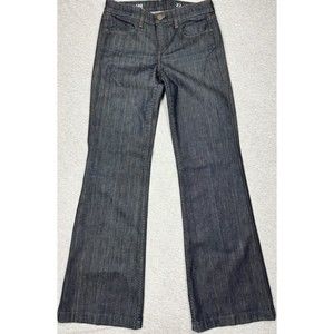 J Crew High-Heel Flare Stretch Blue Denim Jeans Womens Cotton Blend Dark Wash